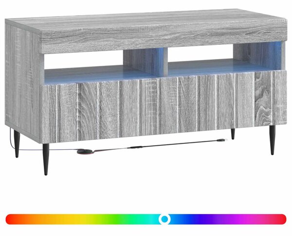 LED TV szekrény Szürke Sonoma Szerelt Fa