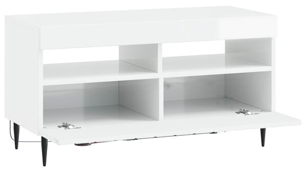 LED TV szekrény ZWOLLE 81 x 35 x 43 cm Magasfényű Fehér