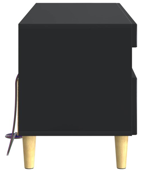 LED TV szekrény Fekete Szerelt Fa