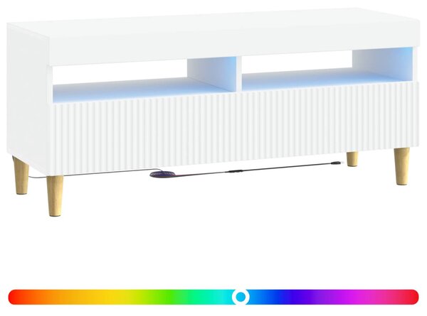 LED TV szekrény Fehér Szerelt Fa