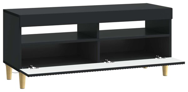 LED TV szekrény Fekete Szerelt Fa
