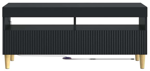 LED TV szekrény Fekete Szerelt Fa