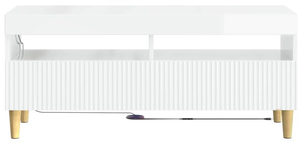 LED TV szekrény Magasfényű Fehér Szerelt Fa