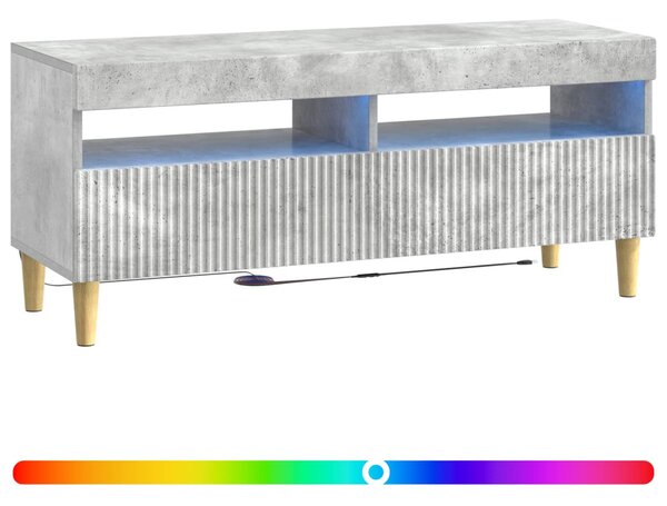 LED TV szekrény Betonszürke Szerelt Fa
