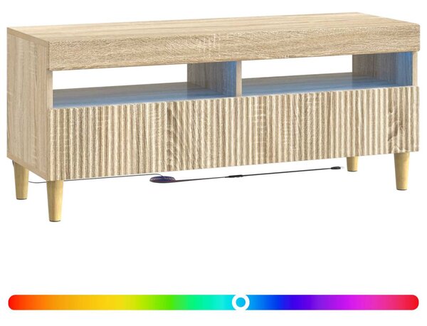 LED TV szekrény Sonoma Tölgy Szerelt Fa