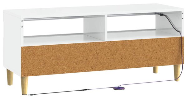 LED TV szekrény Magasfényű Fehér Szerelt Fa