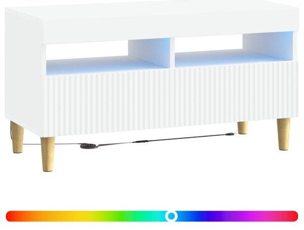 LED TV szekrény Fehér Szerelt Fa