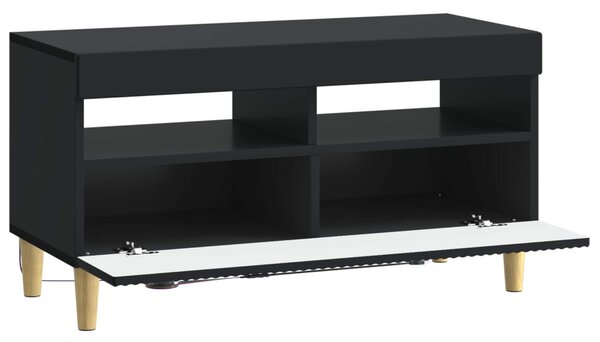 LED TV szekrény Fekete Szerelt Fa
