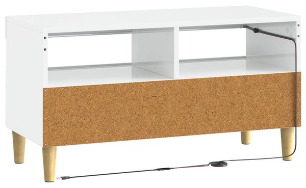 LED TV szekrény Magasfényű Fehér Szerelt Fa