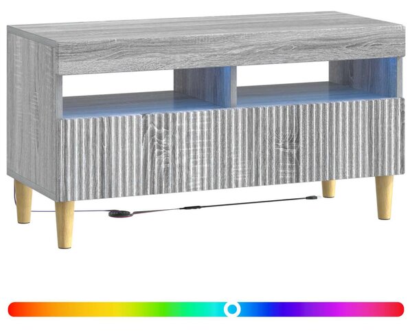 LED TV szekrény Szürke Sonoma Szerelt Fa
