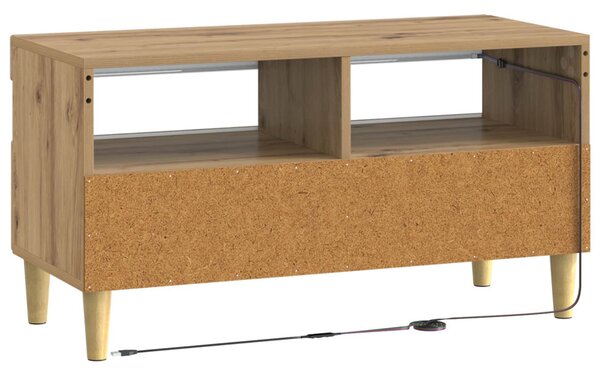 LED TV szekrény Kézműves Tölgy Szerelt Fa