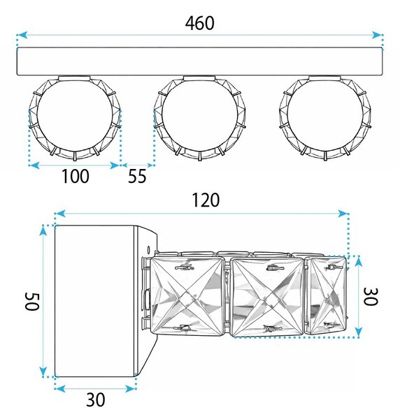Fali lámpa LED APP1938-3W CHROME