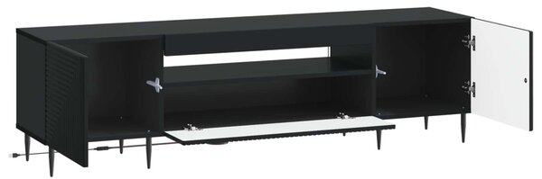 LED TV szekrény Fekete Szerelt Fa