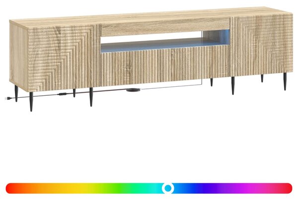 LED TV szekrény Sonoma Tölgy Szerelt Fa