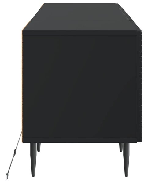 LED TV szekrény Fekete Szerelt Fa