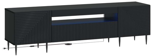 LED TV szekrény Fekete Szerelt Fa