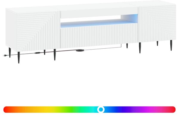 LED TV szekrény Fehér Szerelt Fa