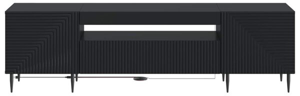 LED TV szekrény Fekete Szerelt Fa