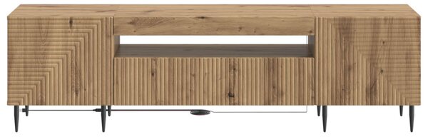 LED TV szekrény Kézműves Tölgy Szerelt Fa