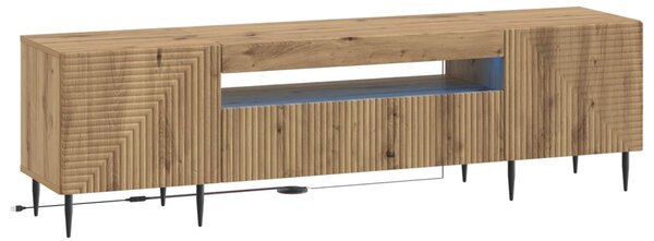 LED TV szekrény Kézműves Tölgy Szerelt Fa