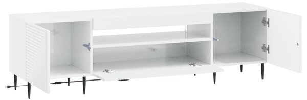 LED TV szekrény Magasfényű Fehér Szerelt Fa