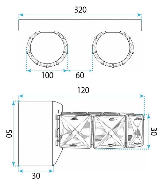 Fali lámpa LED APP1936-2W CHROME