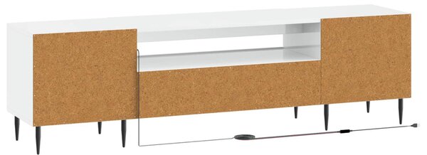 LED TV szekrény Magasfényű Fehér Szerelt Fa