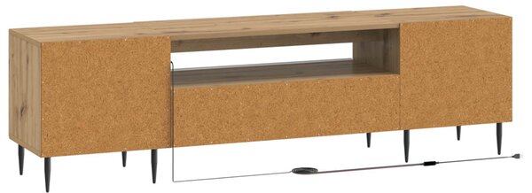 LED TV szekrény Kézműves Tölgy Szerelt Fa
