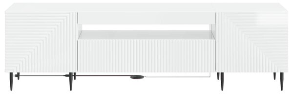 LED TV szekrény Magasfényű Fehér Szerelt Fa