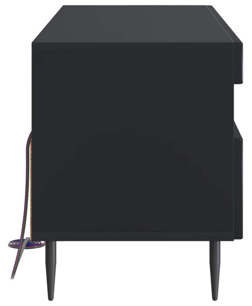 LED TV szekrény Fekete Szerelt Fa