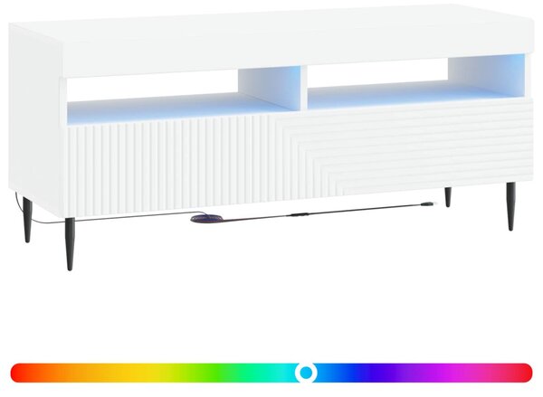 LED TV szekrény HAARLEM 100 x 35 x 43 cm Fehér Szerelt Fa
