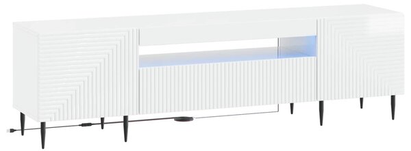 LED TV szekrény Magasfényű Fehér Szerelt Fa