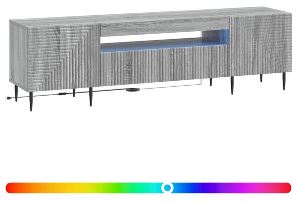 LED TV szekrény Szürke Sonoma Szerelt Fa