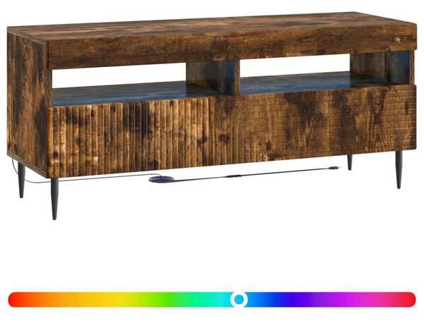 LED TV szekrény Füstös Tölgy Szerelt Fa