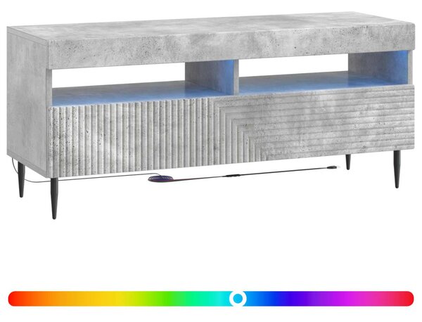 LED TV szekrény Betonszürke Szerelt Fa