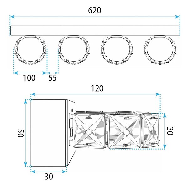 Fali lámpa LED APP1940-4W CHROME