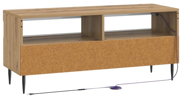 LED TV szekrény Kézműves Tölgy Szerelt Fa