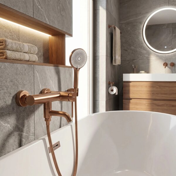 Kádtöltő csaptelep Rea Clif Brushed Copper