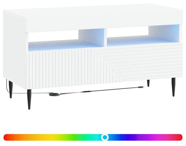 LED TV szekrény Fehér Szerelt Fa