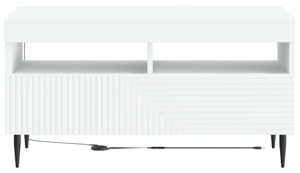 LED TV szekrény Fehér Szerelt Fa