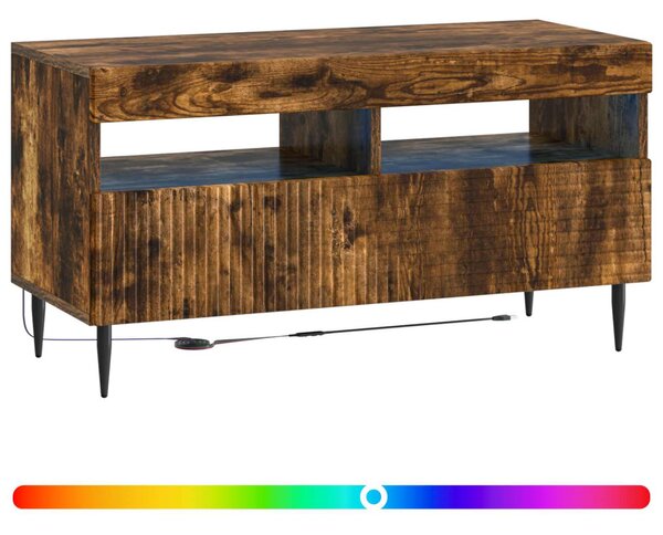 LED TV szekrény Füstös Tölgy Szerelt Fa