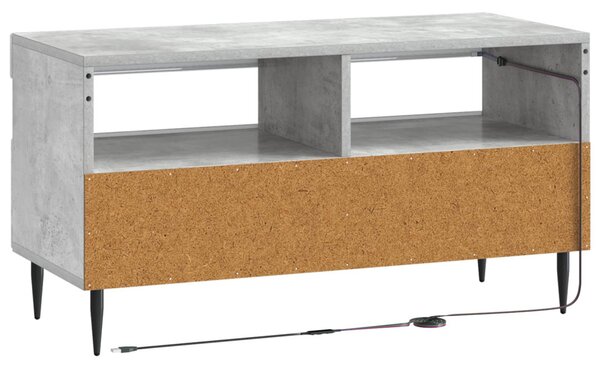 LED TV szekrény Betonszürke Szerelt Fa