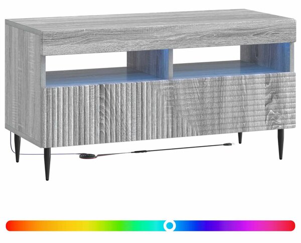LED TV szekrény Szürke Sonoma Szerelt Fa