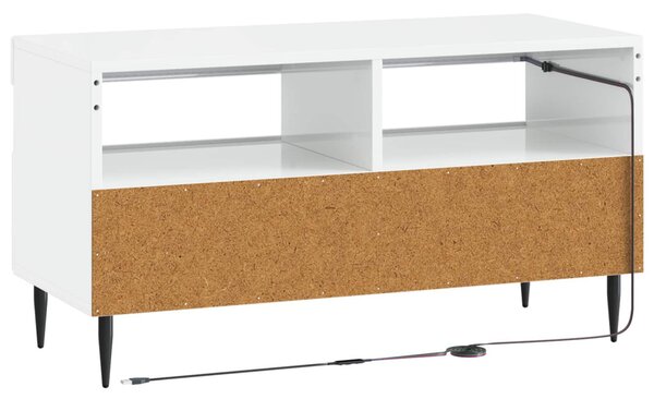 LED TV szekrény Magasfényű Fehér Szerelt Fa