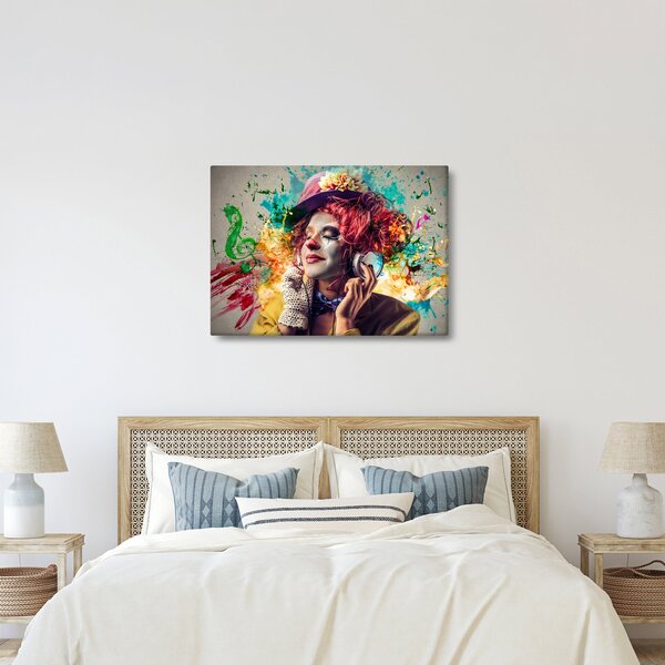 Kép - Női művész fejhallgatóval (70x50 cm)