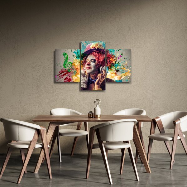 Kép - Női művész fejhallgatóval (90x60 cm)
