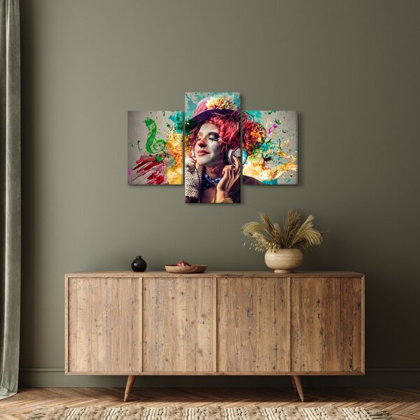 Kép - Női művész fejhallgatóval (90x60 cm)