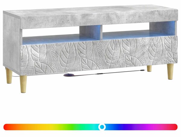 LED TV szekrény Betonszürke Szerelt Fa