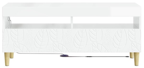 LED TV szekrény Magasfényű Fehér Szerelt Fa