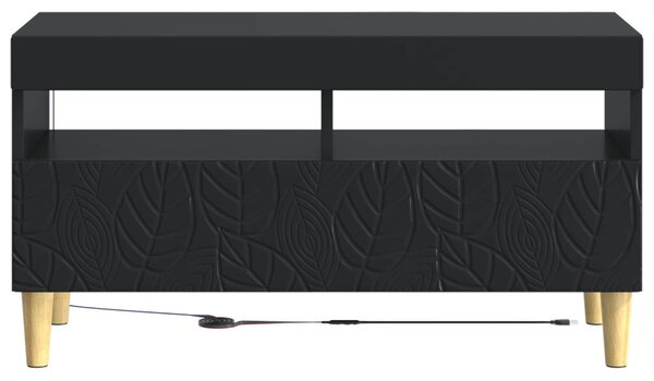 LED TV szekrény Fekete Szerelt Fa